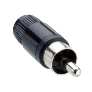 Lumberg Black Straight Cable RCA Plug with Nickel Plating, Brass Steel Contacts, 2A Current 15-151