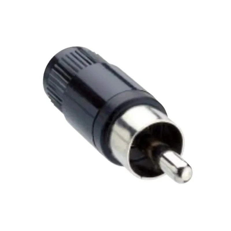 Lumberg Black Straight Cable RCA Plug with Nickel Plating, Brass Steel Contacts, 2A Current 15-151
