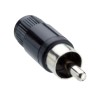 Lumberg Black Straight Cable RCA Plug with Nickel Plating, Brass Steel Contacts, 2A Current 15-151