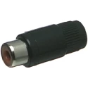 Lumberg Black Straight Cable RCA Socket, Nickel Plated, 2A Current, Brass and Steel Contact Material 15-172