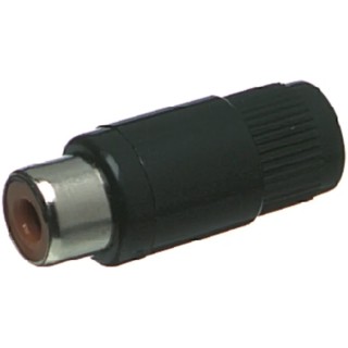 Lumberg Black Straight Cable RCA Socket, Nickel Plated, 2A Current, Brass and Steel Contact Material 15-172