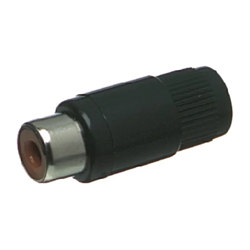 Lumberg Black Straight Cable RCA Socket, Nickel Plated, 2A Current, Brass and Steel Contact Material 15-172