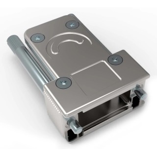 TE Connectivity Die Cast Zinc Angled D-Sub Backshell Strain Relief 1-2308340-6
