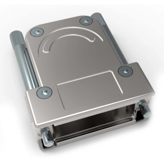 TE Connectivity Die Cast Zinc Angled D-Sub Backshell Strain Relief 1-2308341-6