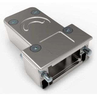 TE Connectivity Die Cast Zinc Angled D-Sub Backshell, 15 Way Strain Relief 1-2308340-1