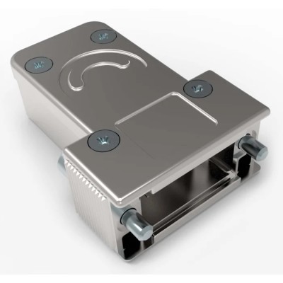 TE Connectivity Die Cast Zinc Angled D-Sub Backshell, 15 Way Strain Relief 1-2308340-1