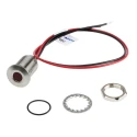 RS PRO Red Panel Mount Indicator 10.8V dc, 13.2 V dc, 20mA, Lead Wire Termination, IP67, Flush Bezel 139-3349
