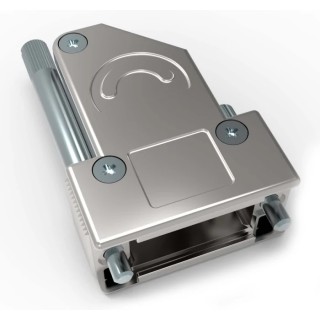 TE Connectivity Die Cast Zinc Angled D-Sub Backshell Strain Relief 2-2308340-2