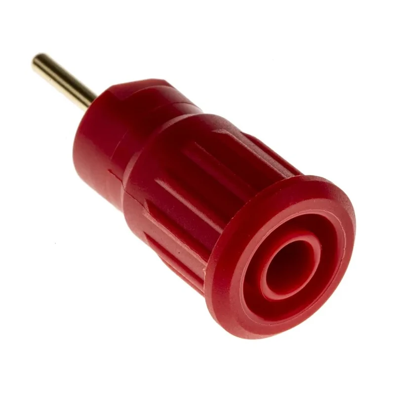Staubli Red Female Banana Socket 4 mm Connector Press Fit Termination 1kV 24A Gold Plating 23.3130-22