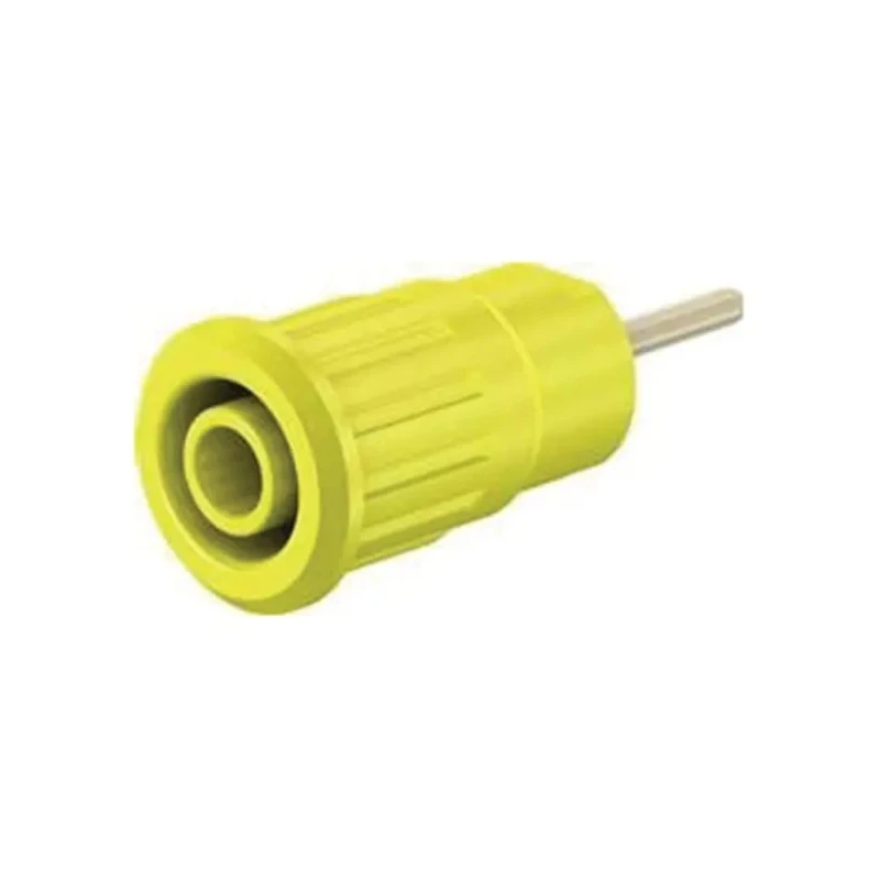 Staubli Yellow Female Banana Socket 4 mm Connector, Press Fit Termination, 1kV Voltage, 24A Current, Gold 23.3130-24