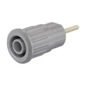 Staubli Grey Female Banana Socket 4 mm Connector, Press Fit Termination, 1kV, 24A, Gold Plating 23.3130-28