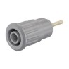 Staubli Grey Female Banana Socket 4 mm Connector, Press Fit Termination, 1kV, 24A, Gold Plating 23.3130-28