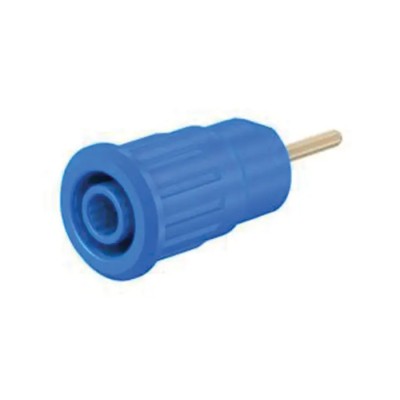 Staubli Blue Female Banana Socket 4 mm Connector 1kV 24A Press Fit Termination Gold Plating 23.3130-23