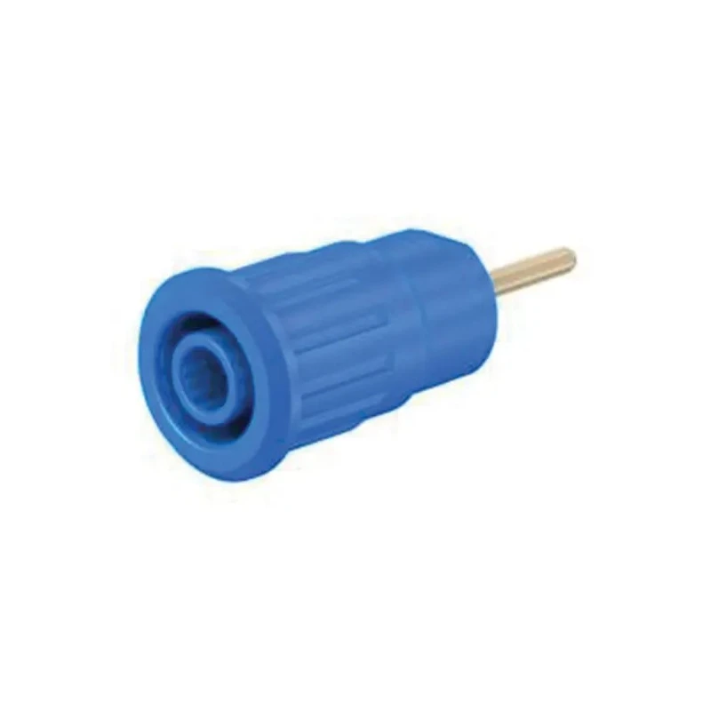 Staubli Blue Female Banana Socket 4 mm Connector 1kV 24A Press Fit Termination Gold Plating 23.3130-23