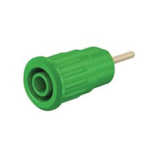 Staubli Green Female Banana Socket 4 mm Connector Press Fit Termination 1kV 24A Gold Plating 23.3130-25