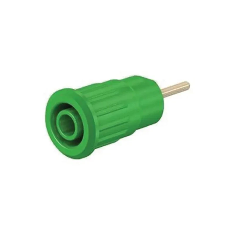 Staubli Green Female Banana Socket 4 mm Connector Press Fit Termination 1kV 24A Gold Plating 23.3130-25
