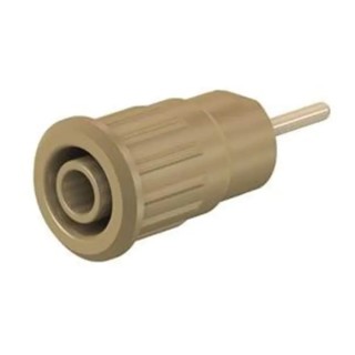 Staubli Brown Female Banana Socket 4 mm Connector Press Fit Termination 1kV 24A Gold Plating 23.3130-27