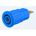Staubli Blue Female Banana Socket 4 mm Connector, Press Fit Termination, 1 kV, 24 A, Gold Plating 23.3120-23
