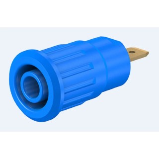 Staubli Blue Female Banana Socket 4 mm Connector, Press Fit Termination, 1 kV, 24 A, Gold Plating 23.3120-23