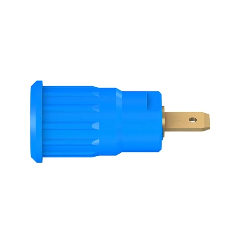 Staubli Blue Female Banana Socket 4 mm Connector, Press Fit Termination, 1 kV, 24 A, Gold Plating 23.3120-23