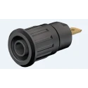 Staubli Black Female Banana Socket 4 mm Connector, Press Fit Termination, 1kV, 24A, Gold Plating 23.3120-21