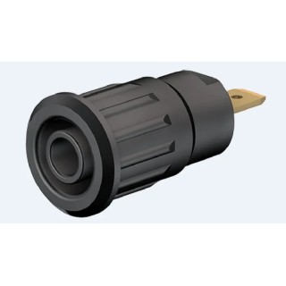 Staubli Black Female Banana Socket 4 mm Connector, Press Fit Termination, 1kV, 24A, Gold Plating 23.3120-21