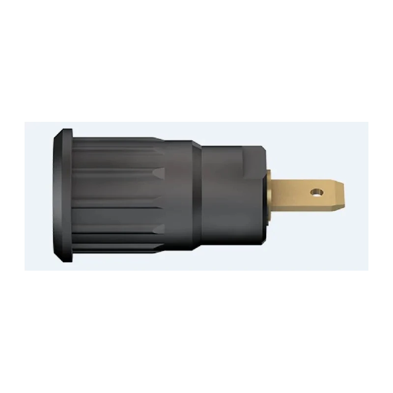 Staubli Black Female Banana Socket 4 mm Connector, Press Fit Termination, 1kV, 24A, Gold Plating 23.3120-21