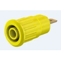Staubli Yellow Female Banana Socket, 4 mm Connector, Press Fit Termination, 1kV Voltage, 24A Current, Gold Plating 23.3120-24