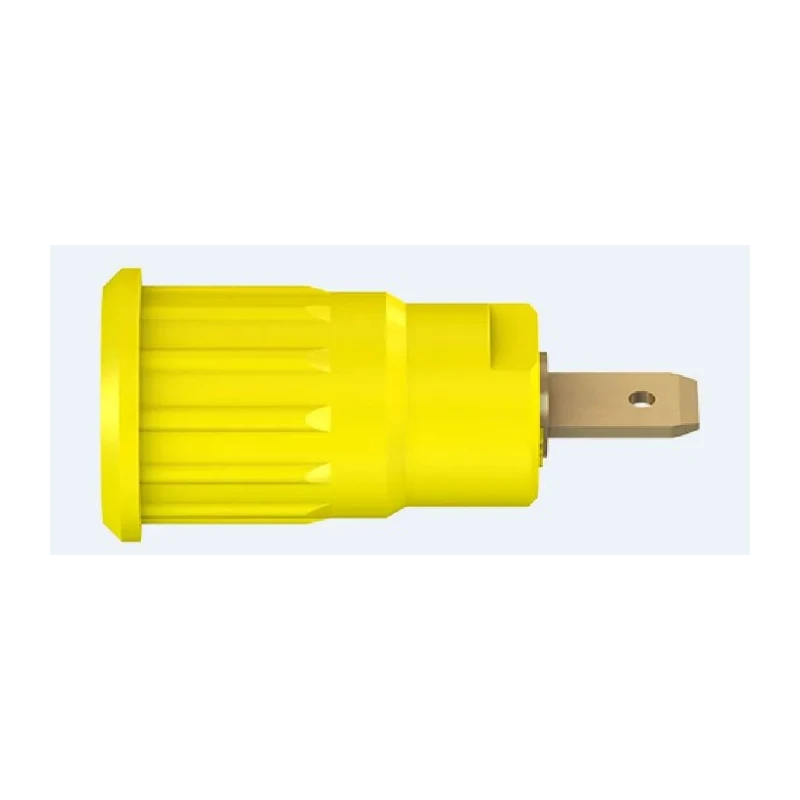 Staubli Yellow Female Banana Socket, 4 mm Connector, Press Fit Termination, 1kV Voltage, 24A Current, Gold Plating 23.3120-24