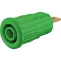 Staubli Green Female Banana Socket, 4 mm Connector, Press Fit Termination, 1kV Voltage, 24A Current, Brass 23.3120-25