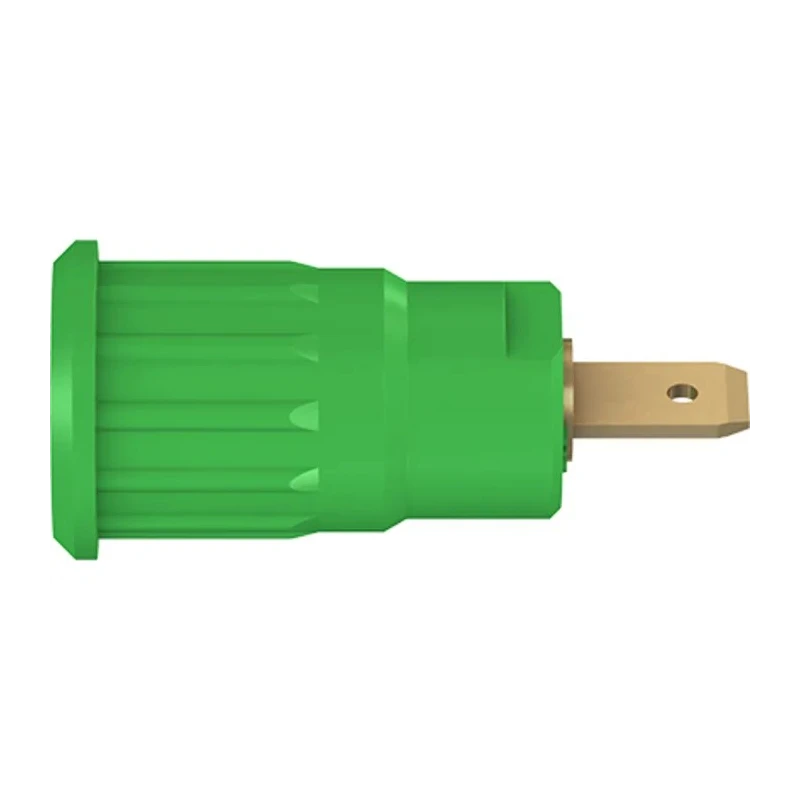 Staubli Green Female Banana Socket, 4 mm Connector, Press Fit Termination, 1kV Voltage, 24A Current, Brass 23.3120-25