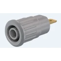 Staubli Grey Female Banana Socket 4 mm Connector, Press Fit Termination, 1kV, 24A, Gold Plating 23.3120-28