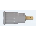 Staubli Grey Female Banana Socket 4 mm Connector, Press Fit Termination, 1kV, 24A, Gold Plating 23.3120-28