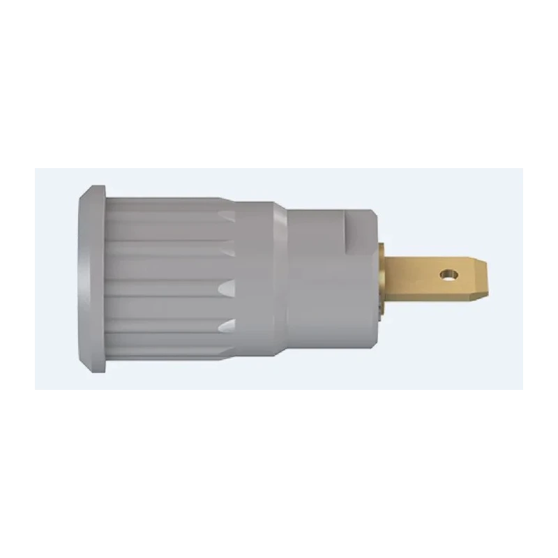 Staubli Grey Female Banana Socket 4 mm Connector, Press Fit Termination, 1kV, 24A, Gold Plating 23.3120-28