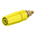 Staubli Yellow Female Banana Socket 4 mm Connector Bolt Termination 600V 32A Gold Plating 23.3050-24