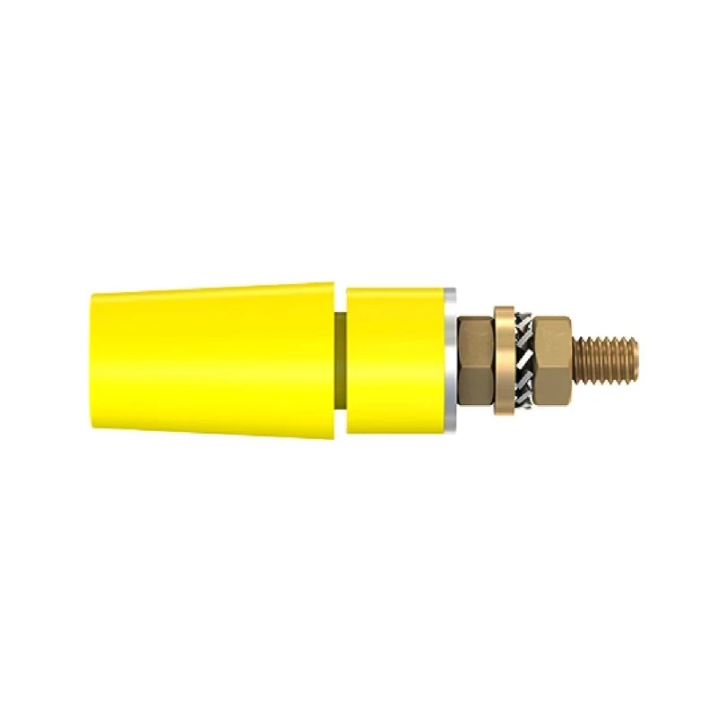 Staubli Yellow Female Banana Socket 4 mm Connector Bolt Termination 600V 32A Gold Plating 23.3050-24