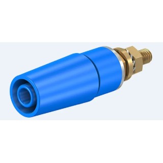 Staubli Blue Female 4 mm Banana Socket Connector with Bolt Termination 600V 32A Gold Plating 23.3050-23