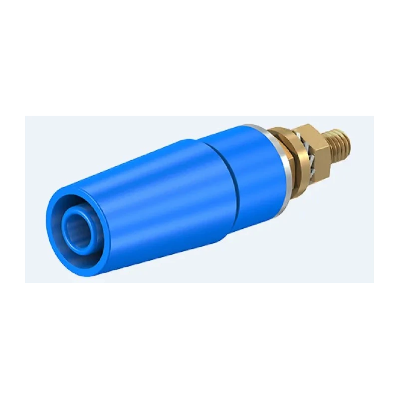 Staubli Blue Female 4 mm Banana Socket Connector with Bolt Termination 600V 32A Gold Plating 23.3050-23