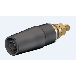 Staubli Black Female Banana Socket 4 mm Connector Bolt Termination 600V 32A Gold Plating 23.3050-21