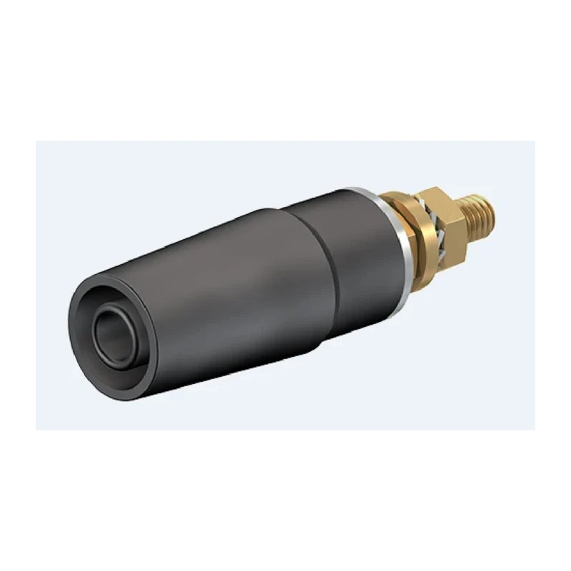 Staubli Black Female Banana Socket 4 mm Connector Bolt Termination 600V 32A Gold Plating 23.3050-21