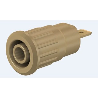 Staubli Brown Female Banana Socket 4 mm Connector Press Fit Termination 1kV 24A Gold Plating 23.3120-27