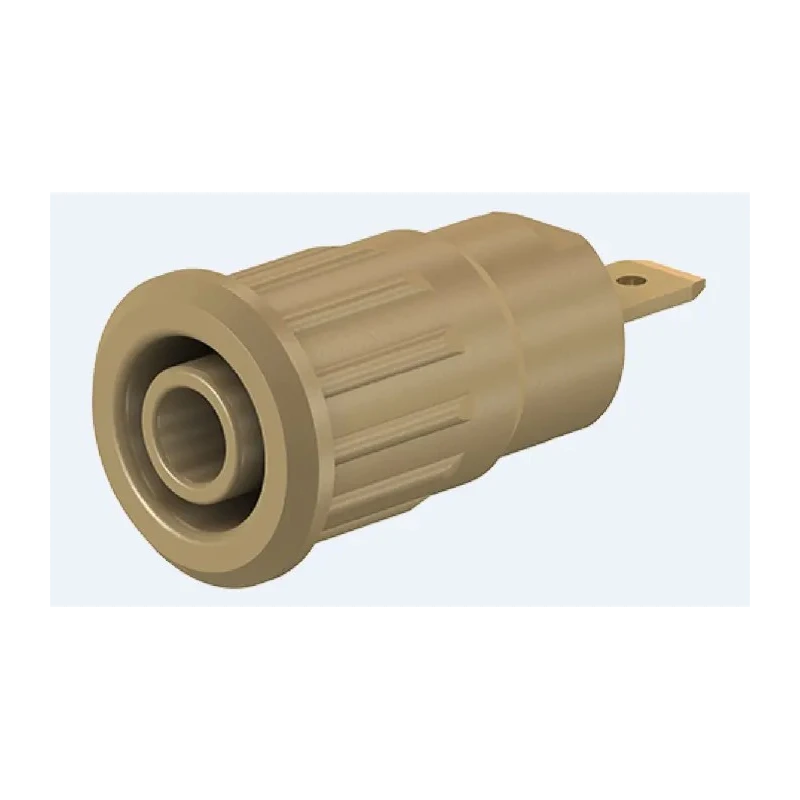 Staubli Brown Female Banana Socket 4 mm Connector Press Fit Termination 1kV 24A Gold Plating 23.3120-27