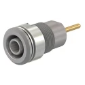 Staubli Grey Female Banana Socket 4 mm Connector, Screw Termination, 1kV Voltage, 24A Current, Gold Plating 23.3010-28