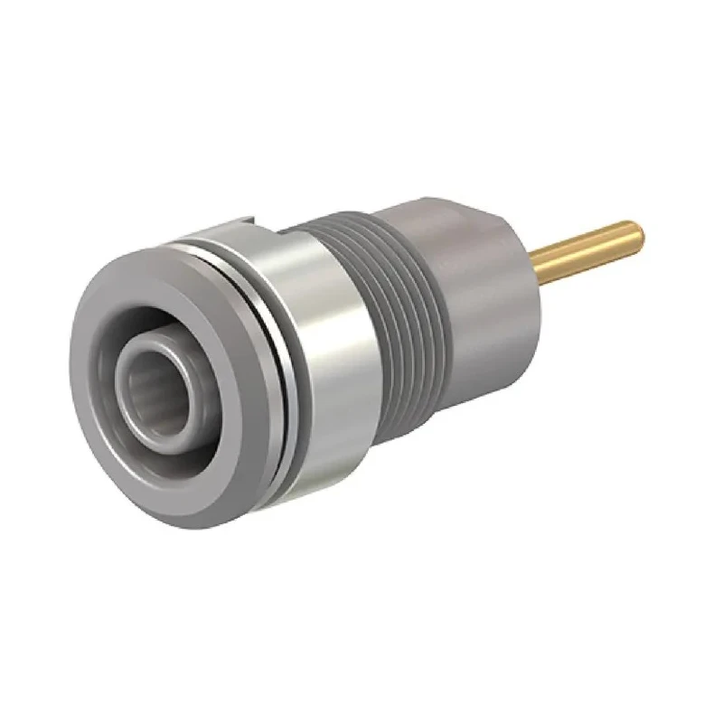 Staubli Grey Female Banana Socket 4 mm Connector, Screw Termination, 1kV Voltage, 24A Current, Gold Plating 23.3010-28
