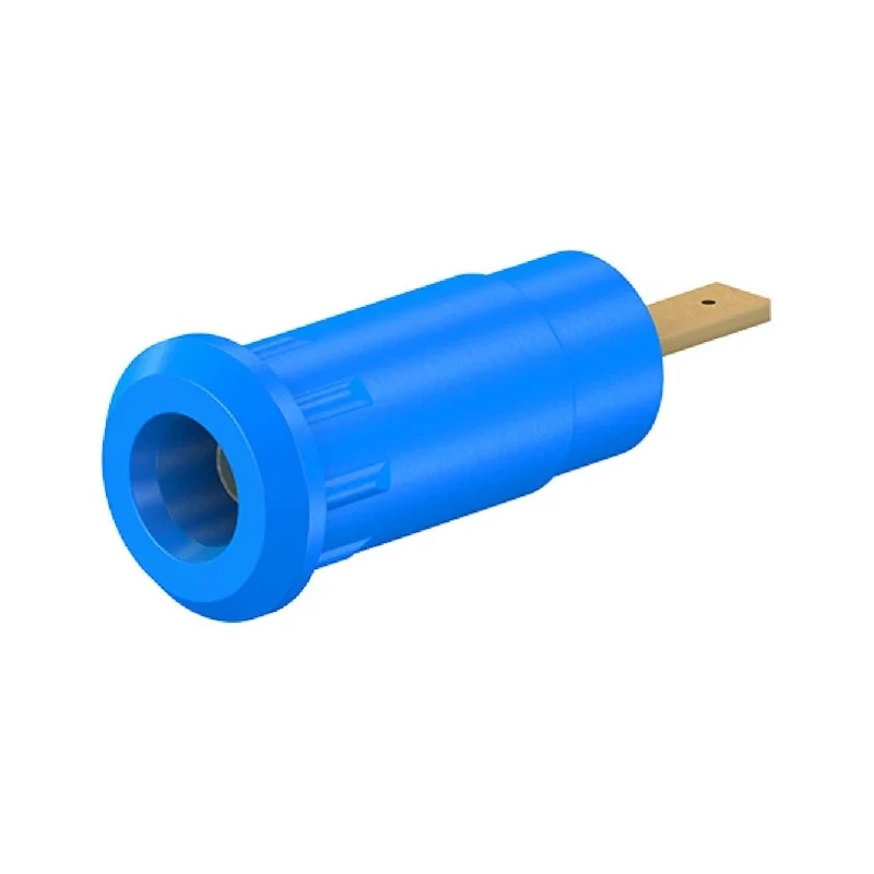 Staubli Blue Female Banana Socket 2 mm Connector, Press Fit Termination, 600V, 10A, Gold Plating 65.9099-23