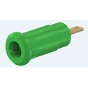 Staubli Green Female Banana Socket 2 mm Connector Press Fit Termination 600V 10A Gold Plating 65.9099-25