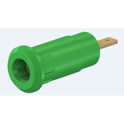Staubli Green Female Banana Socket 2 mm Connector Press Fit Termination 600V 10A Gold Plating 65.9099-25