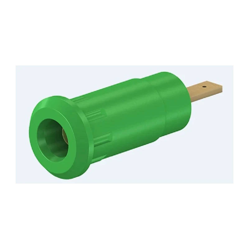 Staubli Green Female Banana Socket 2 mm Connector Press Fit Termination 600V 10A Gold Plating 65.9099-25