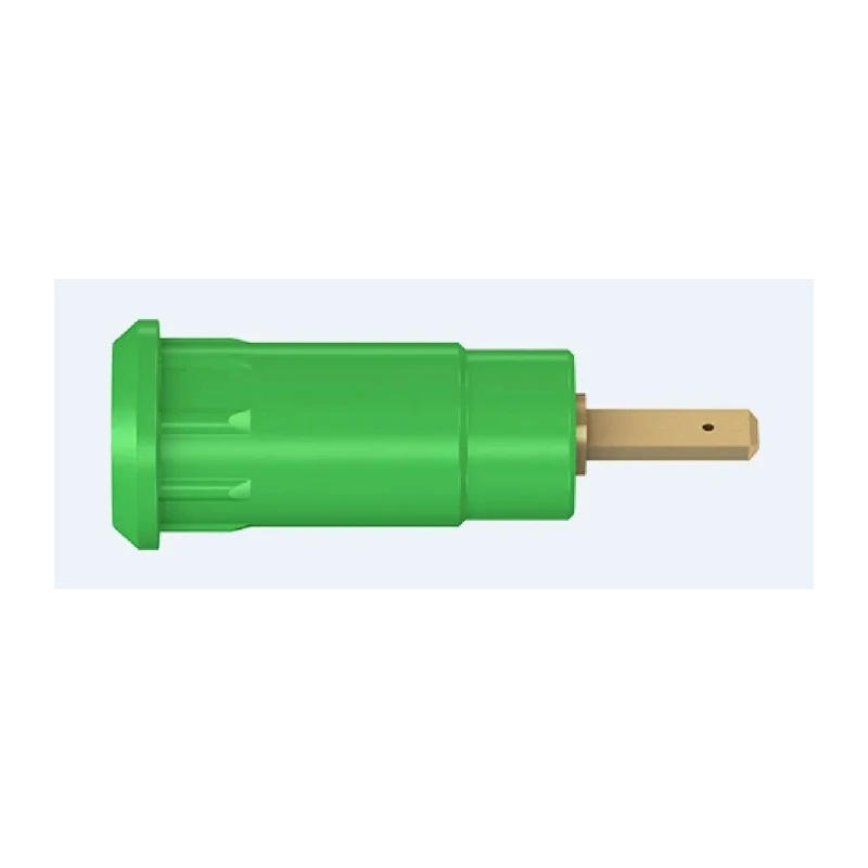 Staubli Green Female Banana Socket 2 mm Connector Press Fit Termination 600V 10A Gold Plating 65.9099-25