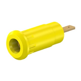 Staubli Yellow Female Banana Socket 2 mm Connector, Press Fit Termination, 600V, 10A, Gold Plating 65.9099-24